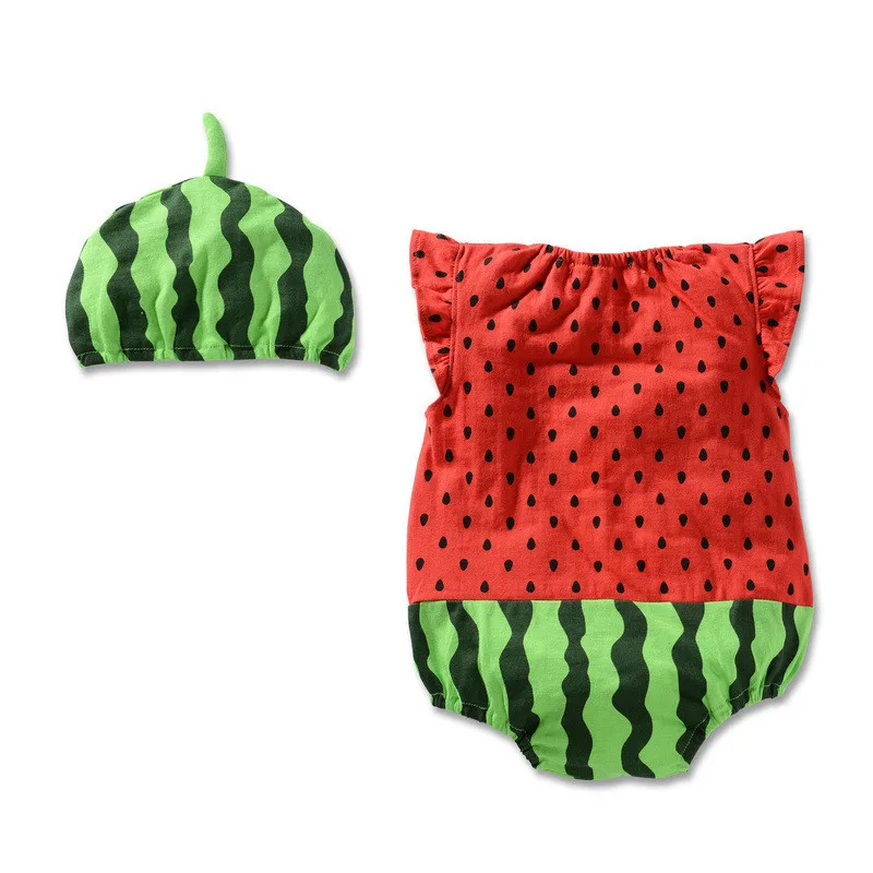 carters baby bodysuits	 Baby Bodysuit + Hat Summer Baby Boy Girls Watermelon Strawberry Ladybug Jumpsuit Cotton Infant Toddler Costumes Sleeveless Bamboo fiber children's clothes