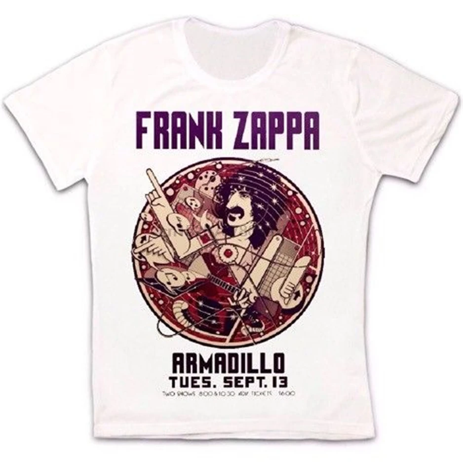 Frank Zappa Armadillo плакат Остин Техасский ночной клуб ретро унисекс футболка 88 Slim Fit