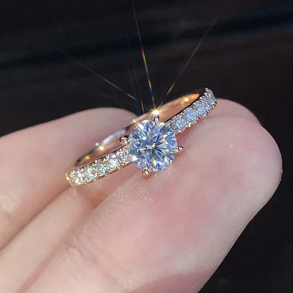 Delysia King Women Trendy Shiny Crystal Ring Simplicity Elegant Temperament Engagement Wedding Jewelry | Украшения и аксессуары