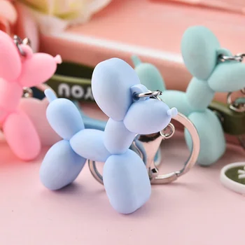 

Woman Fashion Key Chain Cute Balloon Dog Keychain Couple Key ring Creative Cartoon Mobile Phone Bag Car Pendant Fun Keychains