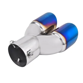 

evil energy Universal Muffler Exhaust Tip Stainless Steel Pipe Chrome Tail Dual Exhaust Pipe Silver Car Accessories