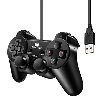 

Data Frog Vibration Joystick Wired Usb Pc Controller For Pc Computer Laptop For Winxp/Win7/Win8/Win10 For Vista Black Gamepad