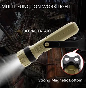 

HBU USB Rechargeable T6 LED + COB Work Light Multi-function Lantern Waterproof Flashlight Torch Work Lamp with Magnet Bottom