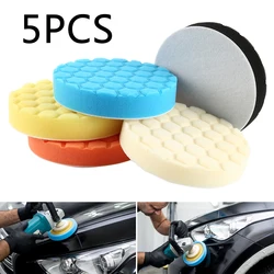 Esponja de polimento 5 peças, esponja de polimento de carro 7 vagens, ferramentas de limpeza, reparo de carro, polidor, acessórios adaptador de broca