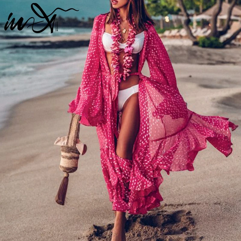 pink beach cover up dress