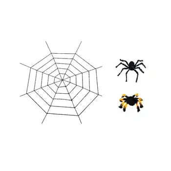 

1set Giant Spider with Web Halloween Cobweb Terror Party Decoration Bar Haunted House Halloween Spiders