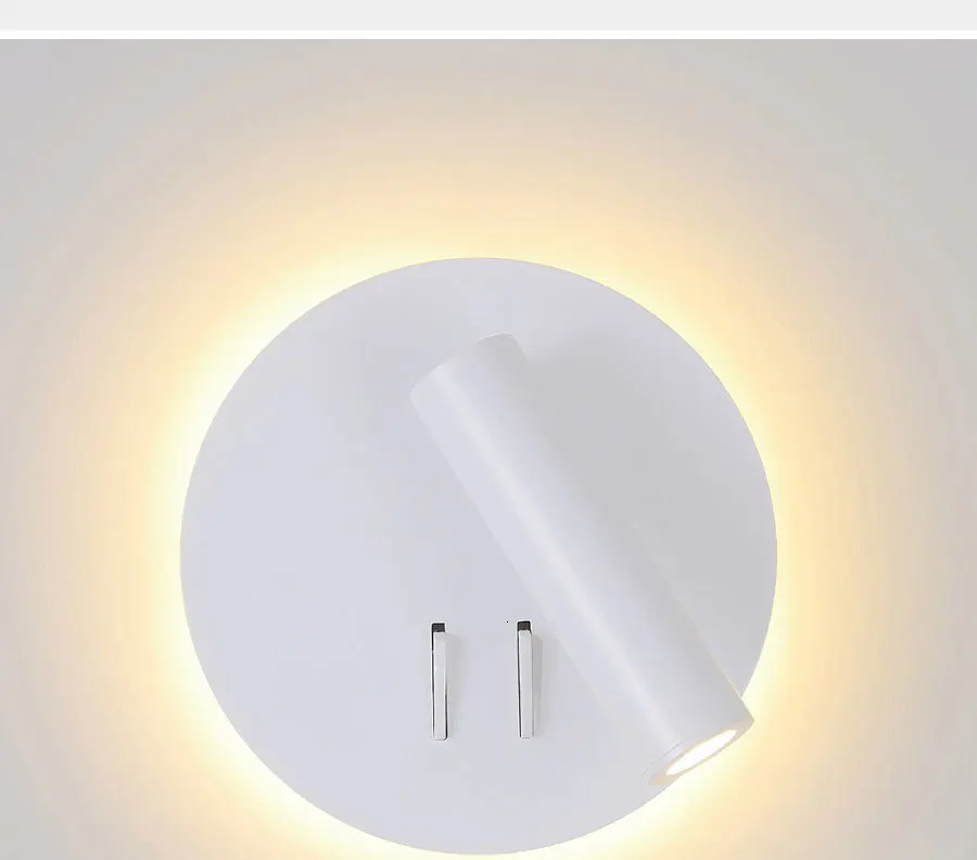 Переключатель настенный светильник для спальни рядом с домом внутренний декоративный светильник бра круглый квадратный светильник ing белые или черные светильники для прихожей