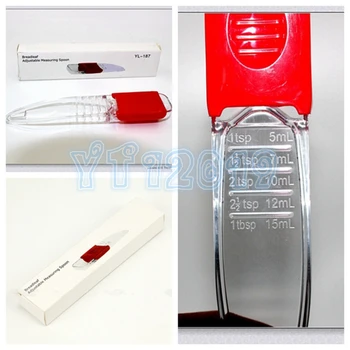 

100pcs Plastic Adjustable Measuring Spoon Kitchen Transparent Red Baking Cooking Tools