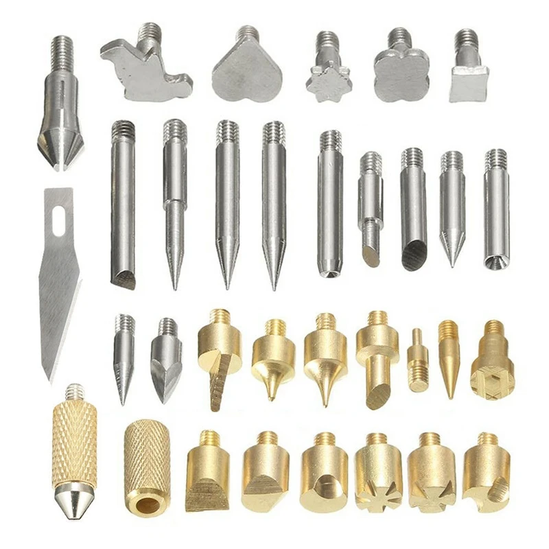 37 шт. деревянный комплект для выжигания, набор инструментов, ручка для пирографии, железные наконечники, художественное ремесло, штепсельная вилка США