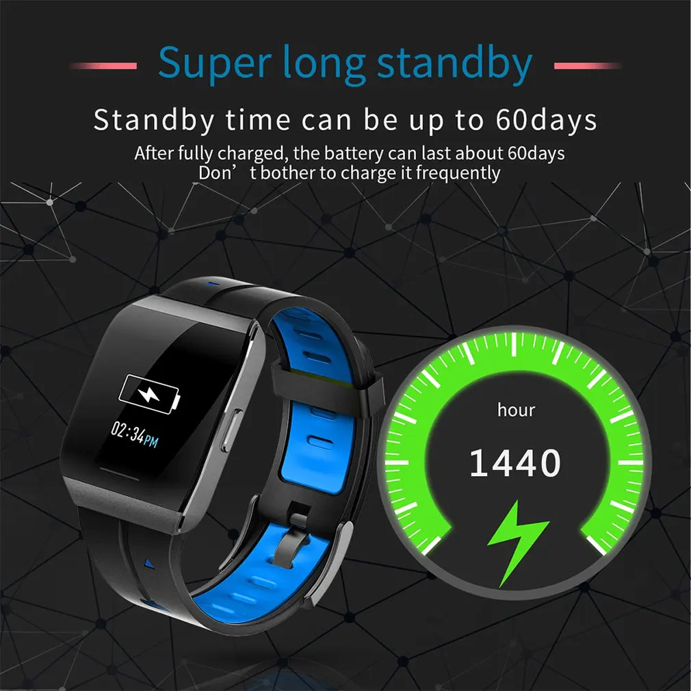Smart Watch Large Screen Wireless 5.0 Can Measure Black Leather Swimming Multi-Dial X1 Smart Bracelet