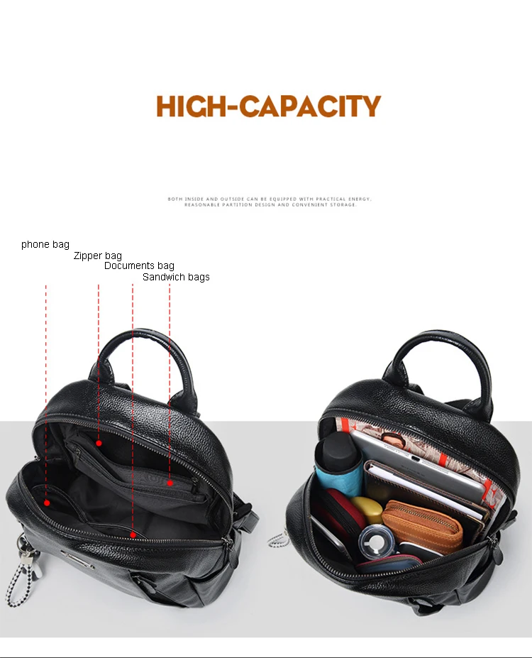 BagsLadies 2019new модных BackpackSmallCasualLitchiDesignBackpack