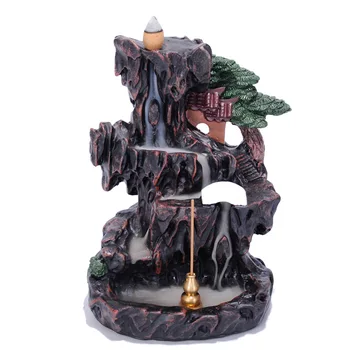 

HOT Ceramic Rockery Incense Censer Mountains and Flow-water Aroma Smoke Burning Holder NDS