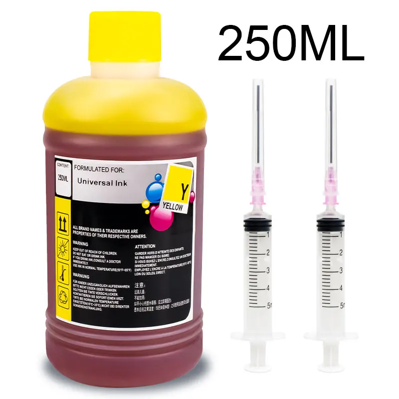 250ml Ink Universal Dye Ink Bottle For HP 301 302 304 305 21 350 For Epson L100 L200 L392 For Canon PG545 540 Printer Ink images - 6