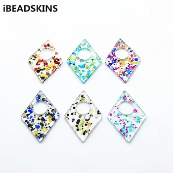 

New arrival! 44x30mm 100pcs Built-in sequins Rhombus charm for Jewelry Findings/Earrings DIY parts,Jewelry Findings & Components