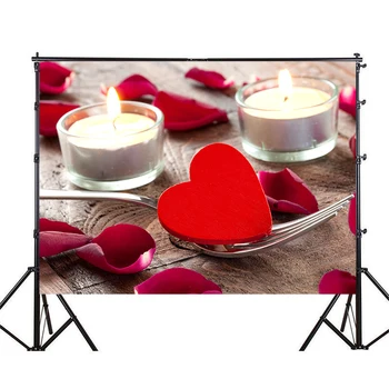 

WHISM DIY Romantic Heart Shape Theme Photography Background Cloth 3x5 Feet Rectangular Home Decor Oil Canvas