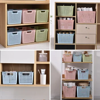 

Household Storage Basket Plastic Crisper Design Clothing Sundries Book Fruit Storage Basket Organizers Storage Box