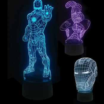 

Hero LED 3D Night Lights Stars Wars Creative Desk Lamp Table Touch Usb Charget Home Lighting Bulbing 7 Color Change Luminaria