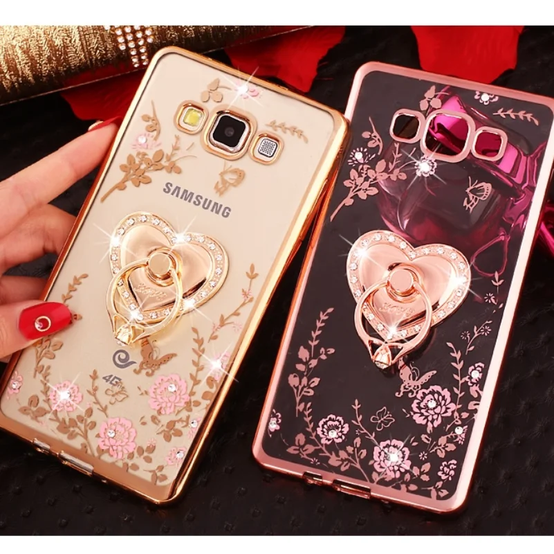 Роскошный цветок силиконовый чехол накладка из мягкого ТПУ с кольцом держателем