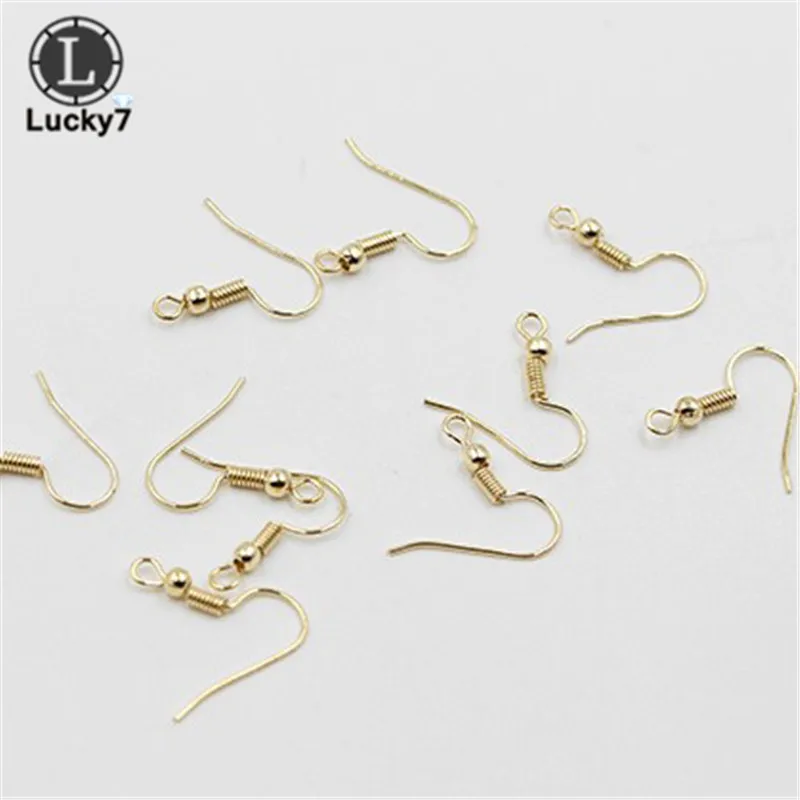 KC Gold 100 шт/Партия DIY серьги крюк Золотой Бронзовый серебристый Заушник застежка аксессуары ювелирных изделий Железный крючок фитинги для женщин - Цвет: KC Gold