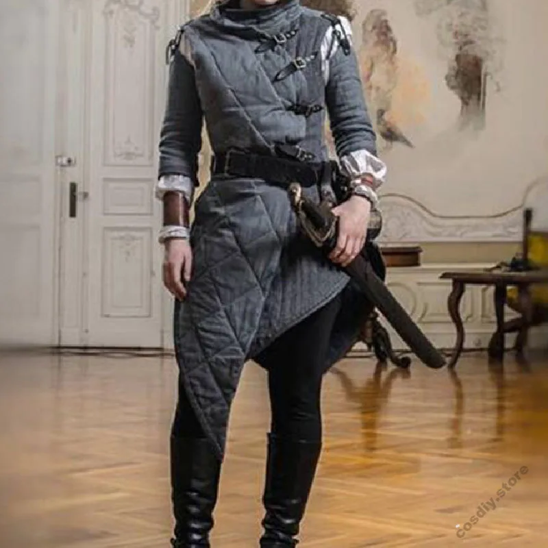 Средневековый Ренессанс Gambeson женский костюм-броня Рыцарь Воин хвост пальто