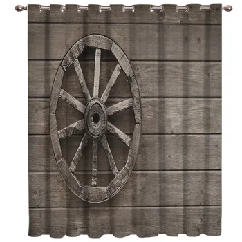 

Carriage Wheel Window Treatments Curtains Valance Window Curtains Dark Window Blinds Living Room Kitchen Outdoor Fabric Drapes