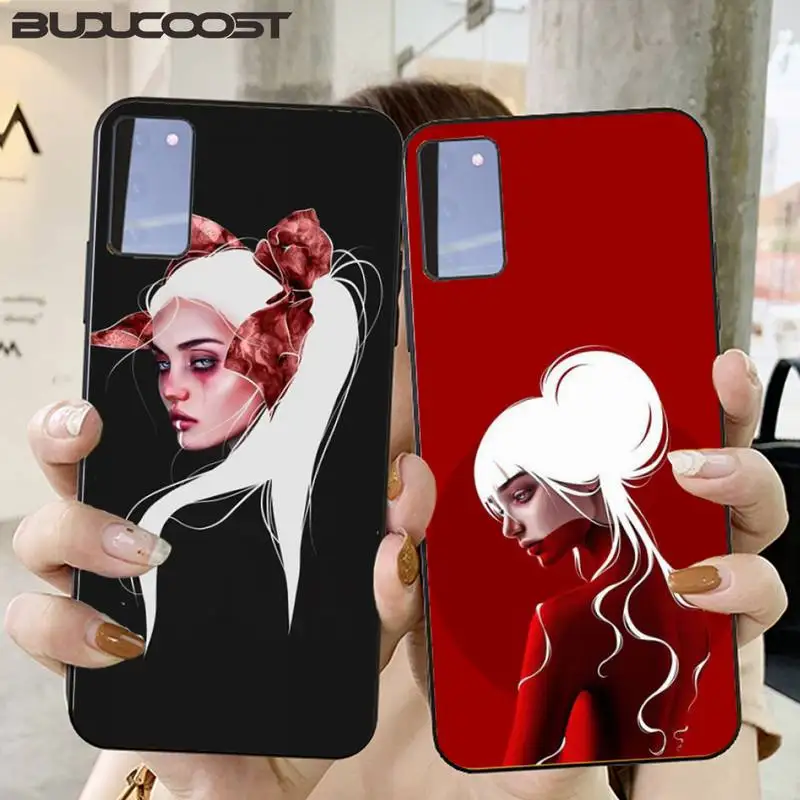 Красивый мягкий чехол для телефона с белой девушкой на заказ Samsung Galaxy S6 7 8 9 10 20 edge