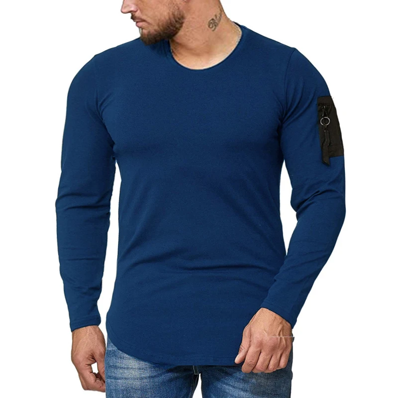 Men Tops T-shirt Sports Autumn Long Sleeve Basic Tee Fashion Business Winter