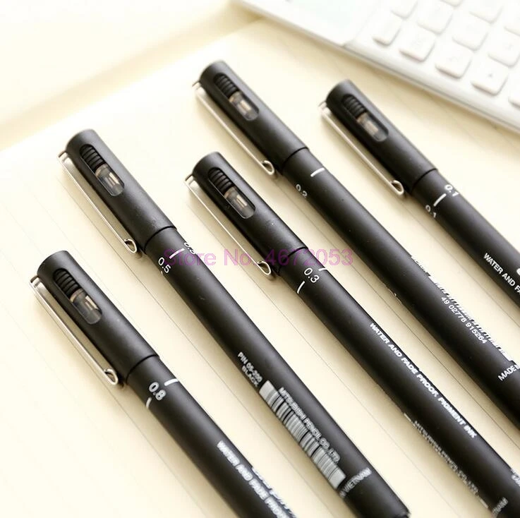 960 шт./лот Fineliner Pigma Микрон ручка для рисования 005 01 02 03 05 08 Аниме комиксов не