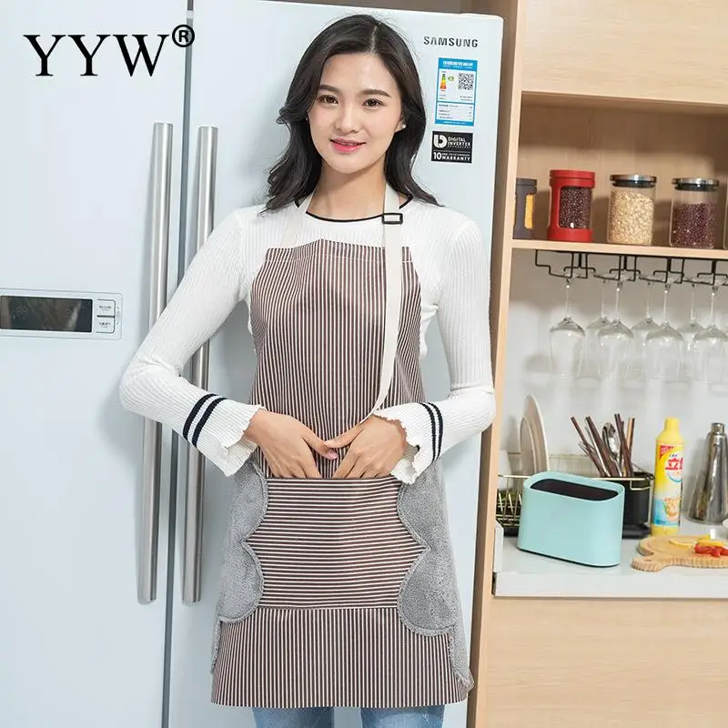 coffee color Кухонный Фартук для фартуки для парикмахеров для женщин фартук для готовки Оксфорд противообрастающий впитывающий водонепроницаемый фартук Kuchenny - Цвет: coffee color