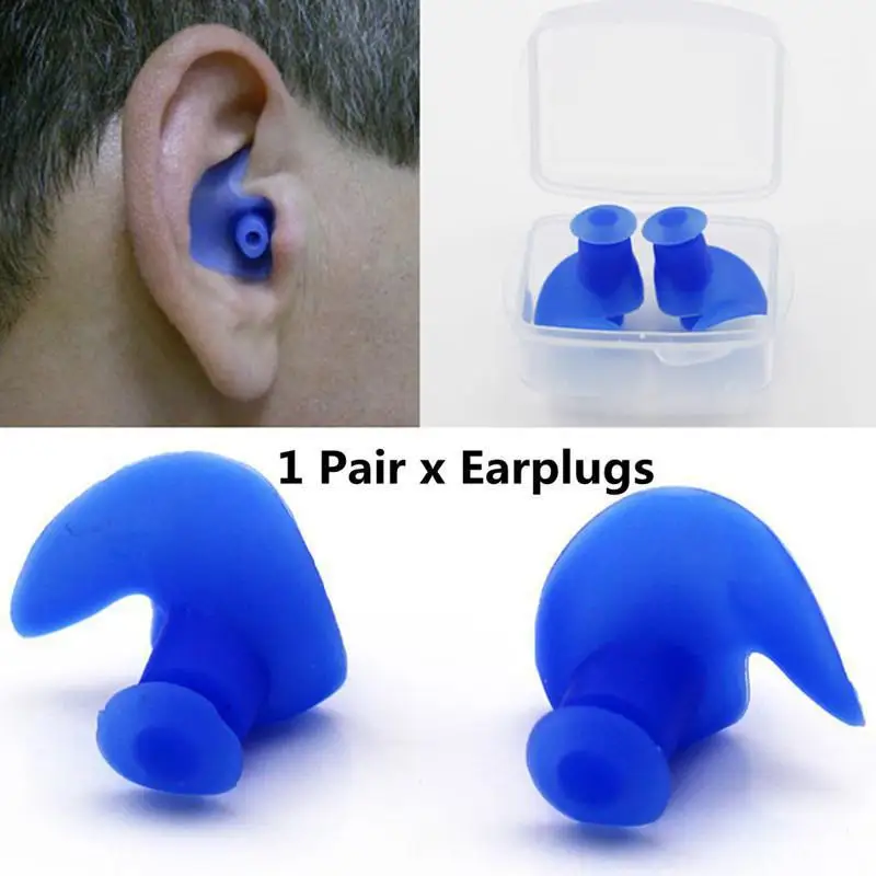 1 Pair Silicone Earplugs Spiral Waterproof Dustproof Diving Earplugs