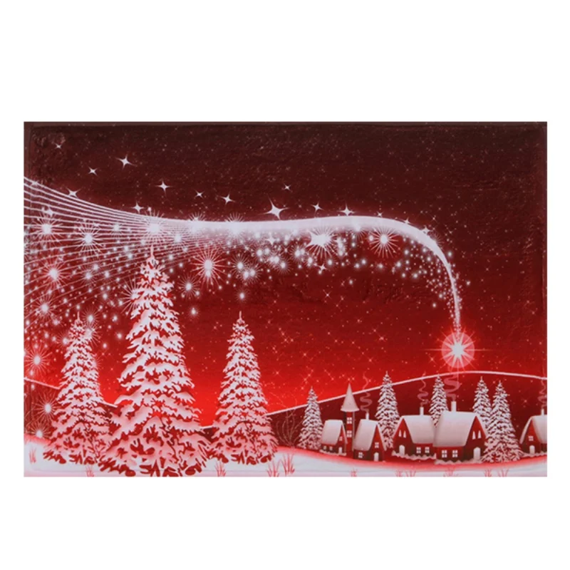 Red Christmas Themed Area Rug Soft Non-Slip Floor Mat Carpet Holiday Home Decorations - Цвет: 40X120 CM