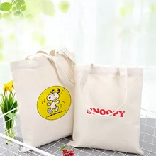 Сумка милая мультяшная собака холст вместительная сумка для покупок сумка на заказ Печать текстовый логотип DIY ежедневное использование экологическая многоразовая утилизация