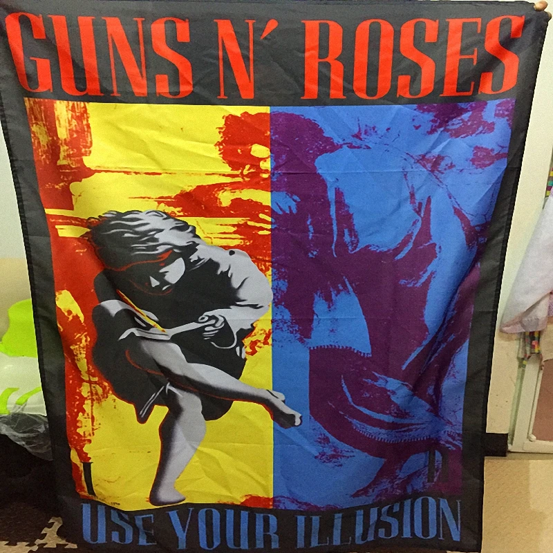 

USE YOUR ILLSION Guns Roses Large music festival Party background decoration poster banner hanging painting cloth art