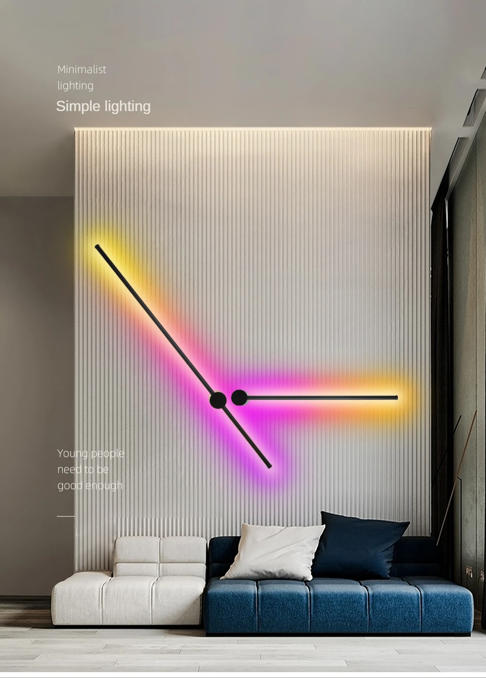 wall sconces for living room Led Wall Lamp Long RGB Wall Light Atmosphere Decor For Home Bedroom Living Room Bar Corridor Sofa Background Wall Linear Fixture led wall lamp