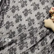 2 метра вышивка черно-белая сетчатая ткань точечная сетчатая ткань, платье, свадебный фон, одежда нижняя рубашка Ткань Текстиль