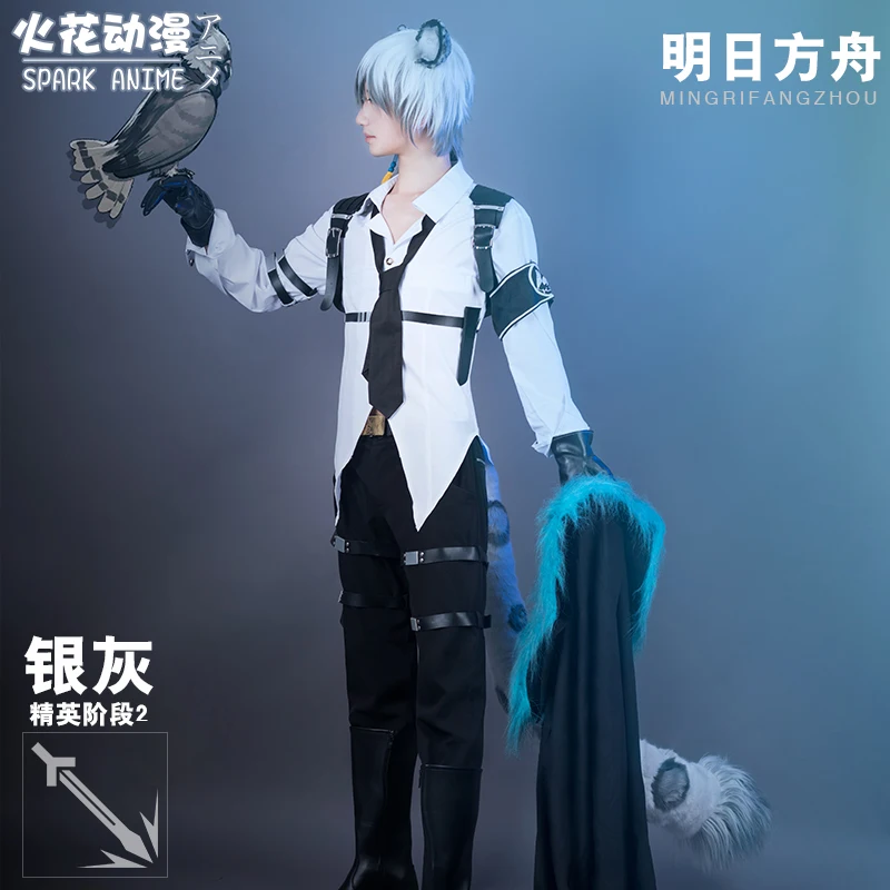 costumes Горячая игра Arknights SilverAsh костюмы для косплея полный комплект модная боевая униформа костюм мужской Хэллоуин/вечерние ролевые игры бутафорская одежда - Цвет: costumes