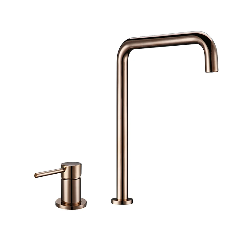 Rose Gold Bagnolux розовое золото кухонный медный кран с круглым отверстием Керамический клапан сердечник холодной и горячей воды кран ручной подъем Тип кухонный кран - Цвет: Rose Gold