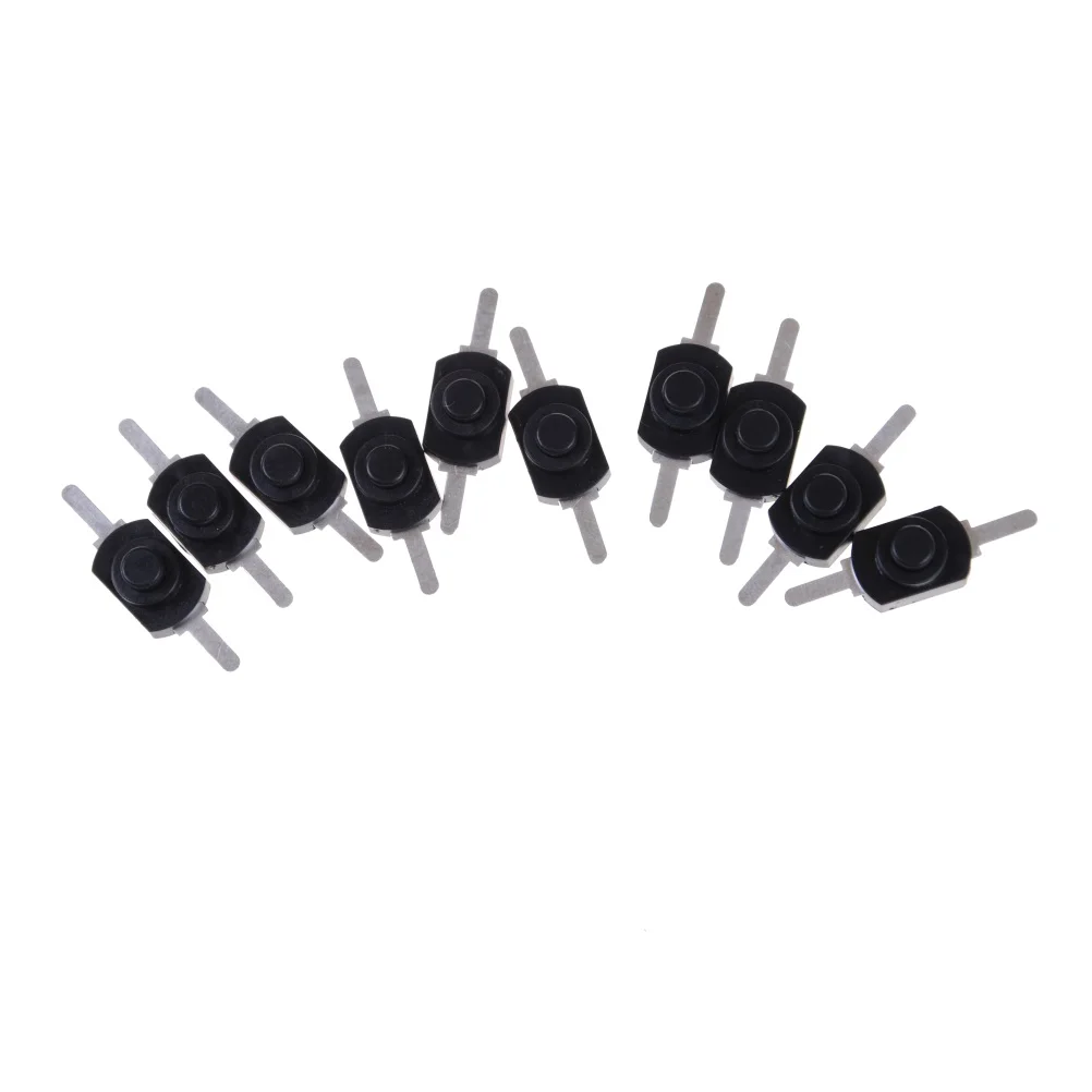 10 шт./лот переключатели для фонарика 1A 30V DC / 250A черный вкл. Мини кнопочный
