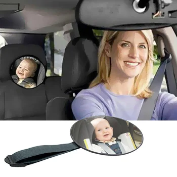 

Baby Car Mirror Safety View Back Seat Mirror Baby Facing Rear Ward Infant Care Round Shape Baby Kids Monitor Car Accessories