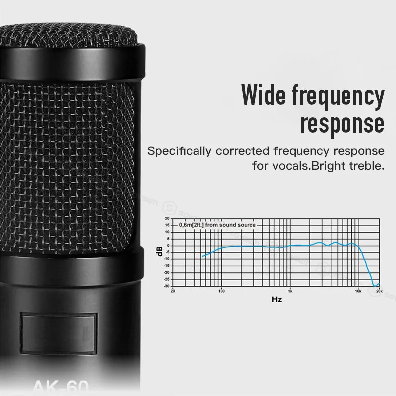 AK 60 профессиональный конденсаторный микрофон система караоке аудио вокальная запись 3,5 мм ручной микрофон для компьютера для телефона