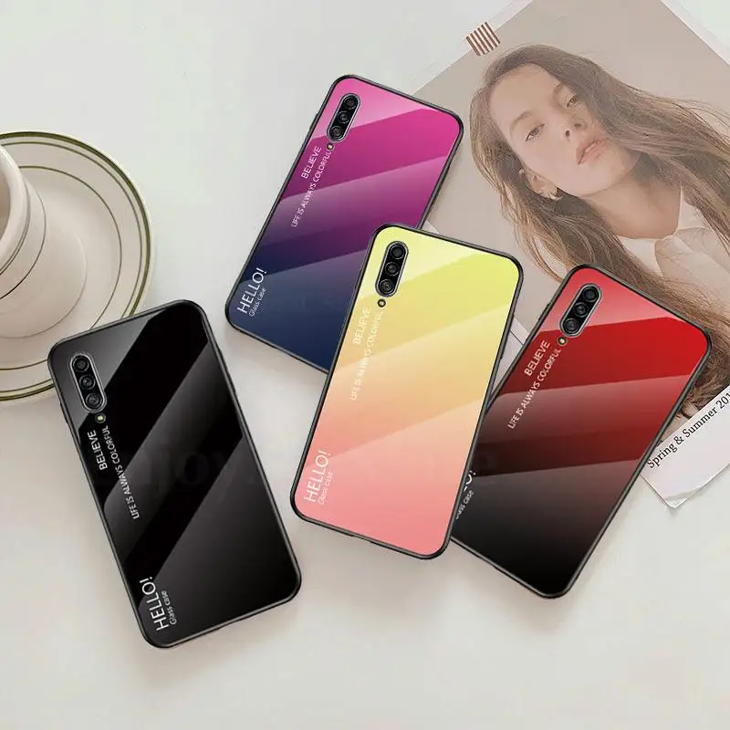 

Tempered Glass Case for Redmi 8A Glossy Stained Gradient Colorful Case for Xiaomi 9Pro 5G A3 Lite F1 Redmi 8A Note 8 7 6 5 Pro