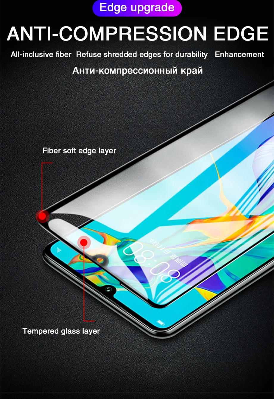 200D закаленное стекло для huawei P30 P20 Pro, защита экрана с закругленными краями для P20 P30 Lite, защитное стекло на Honor 9 Lite