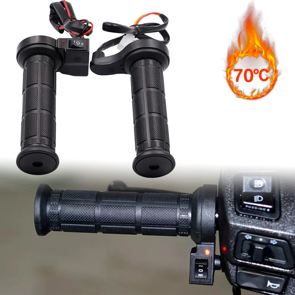 

12V Universal Motorcycle Heated Handle Scooter Heated Handle Grip Heater with Control Scooter Bar Warmer 22MM