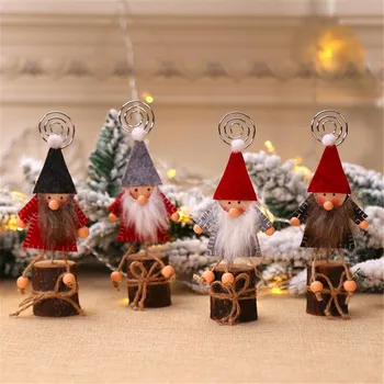 

Stationery Accessories Christmas Decorations Business Card Holder Creative Wood Forest Man's Note Clip Estojo Escolar Пенал #1