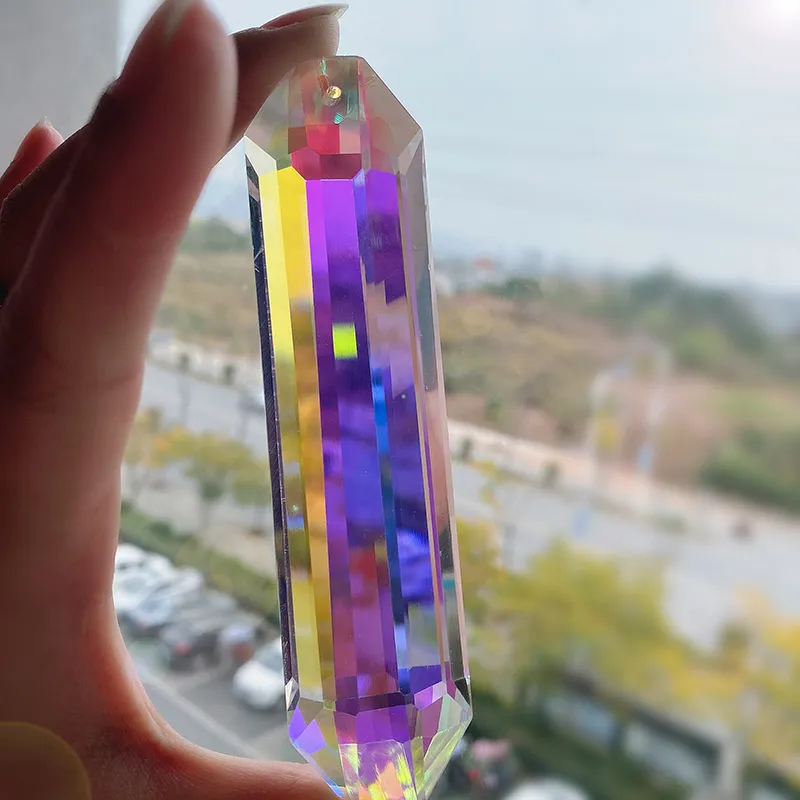 Rainbow Crystal Suncatcher Chandelier Lamp Prism Hanging Pendant Home Decor 