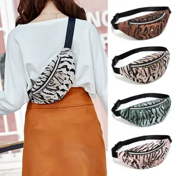 

Women Waist Pack Serpentine Fanny Pack Pu Leahter Waist Bag Famal Fashion Striped Waist Belt High quality Female Purse