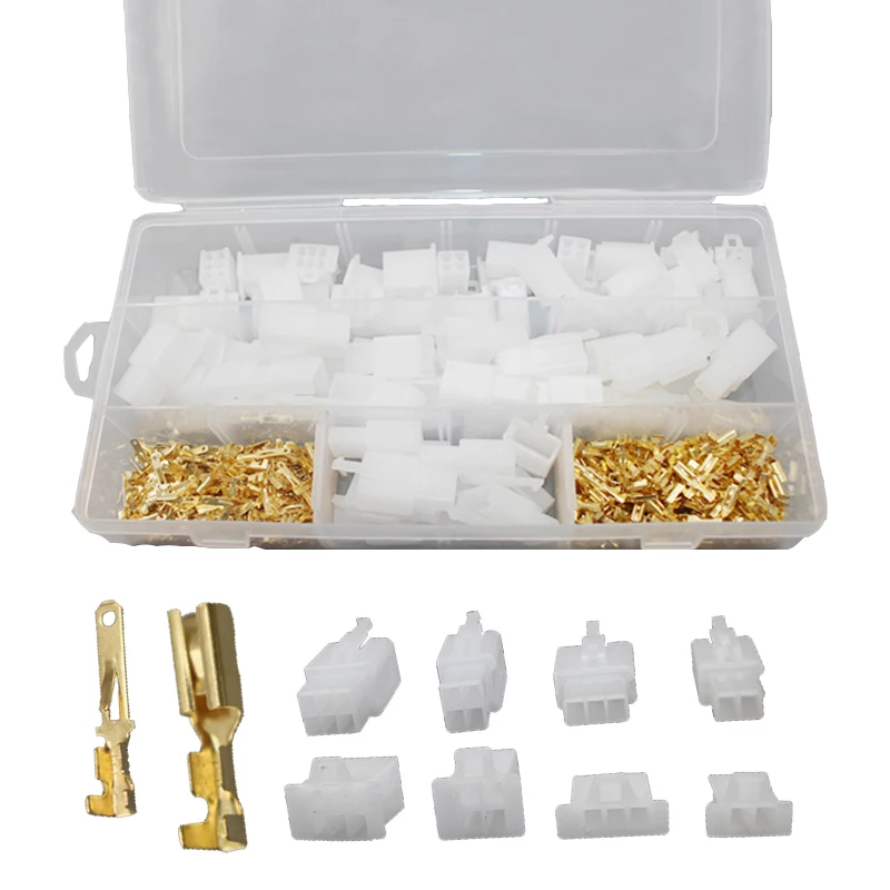 

40 Set Practical Auto Electrical 2 3 4 6 Pin 2.8 mm Wire Terminal Connector with Fixed Hook Male Female Terminals Housing Mayitr