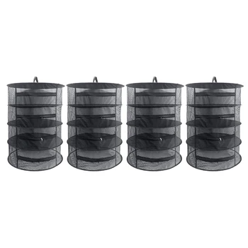 

4pcs Hydroponics Plant Herbs Drying Rack Collapsible Dryer 4 Tier Dry Net