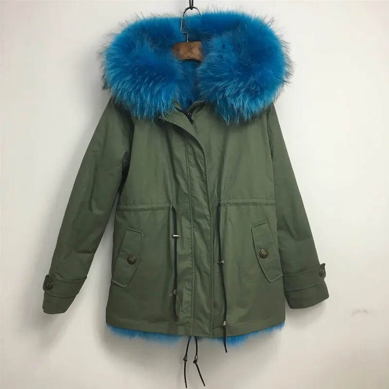 Military Plus Size Casual Front Pocket High-End Real Fox Fur Parka Coat Abrigos Mujer Invierno