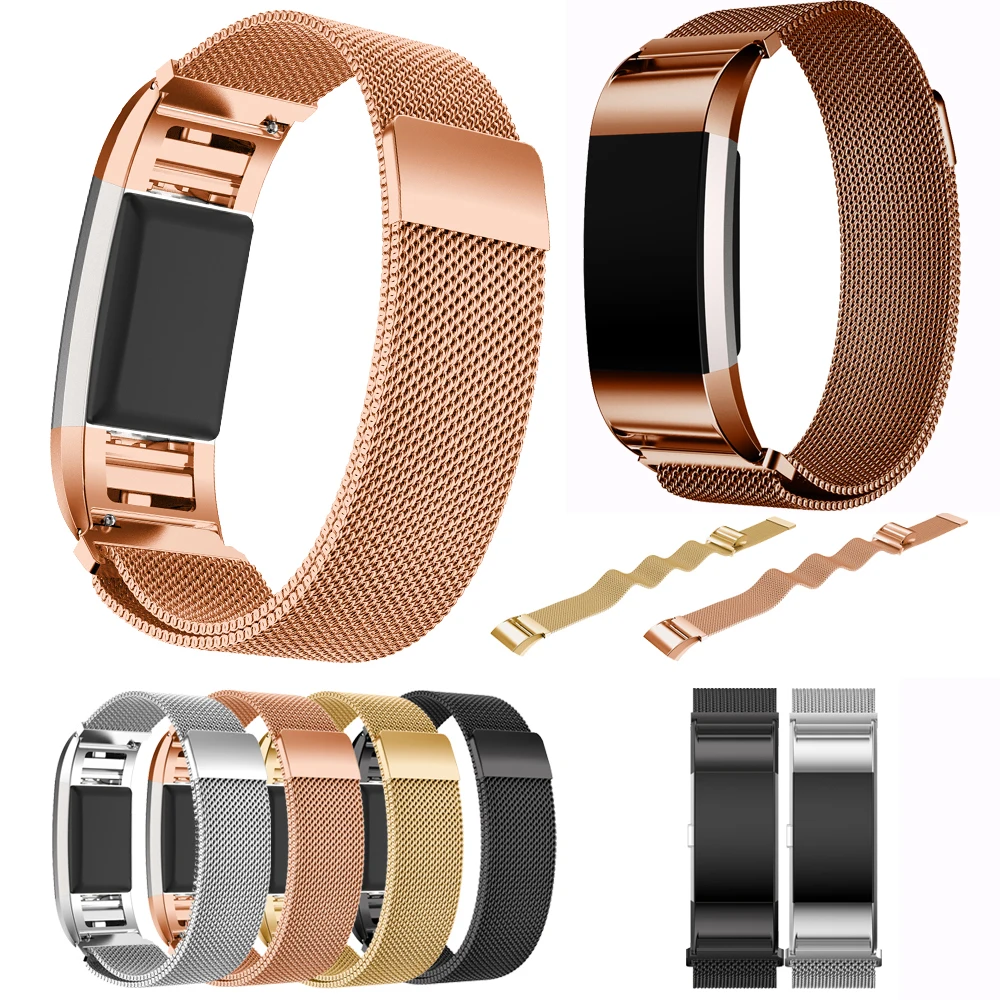 

New Milanese Loop for Fitbit Charge 2 Band Strap Replacement Wrist Bracelet Stainless Steel for Fitbit Charge2 Smart Watch Small